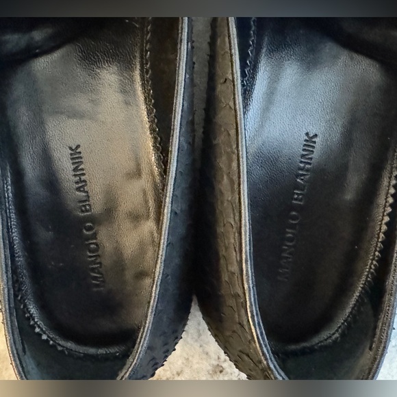 MANOLO BLAHNIK BLACK PYTHON SNAKE SKIN MARIO LOAFERS 12.5  US / 11.5 UK $1500 - Picture 11 of 11